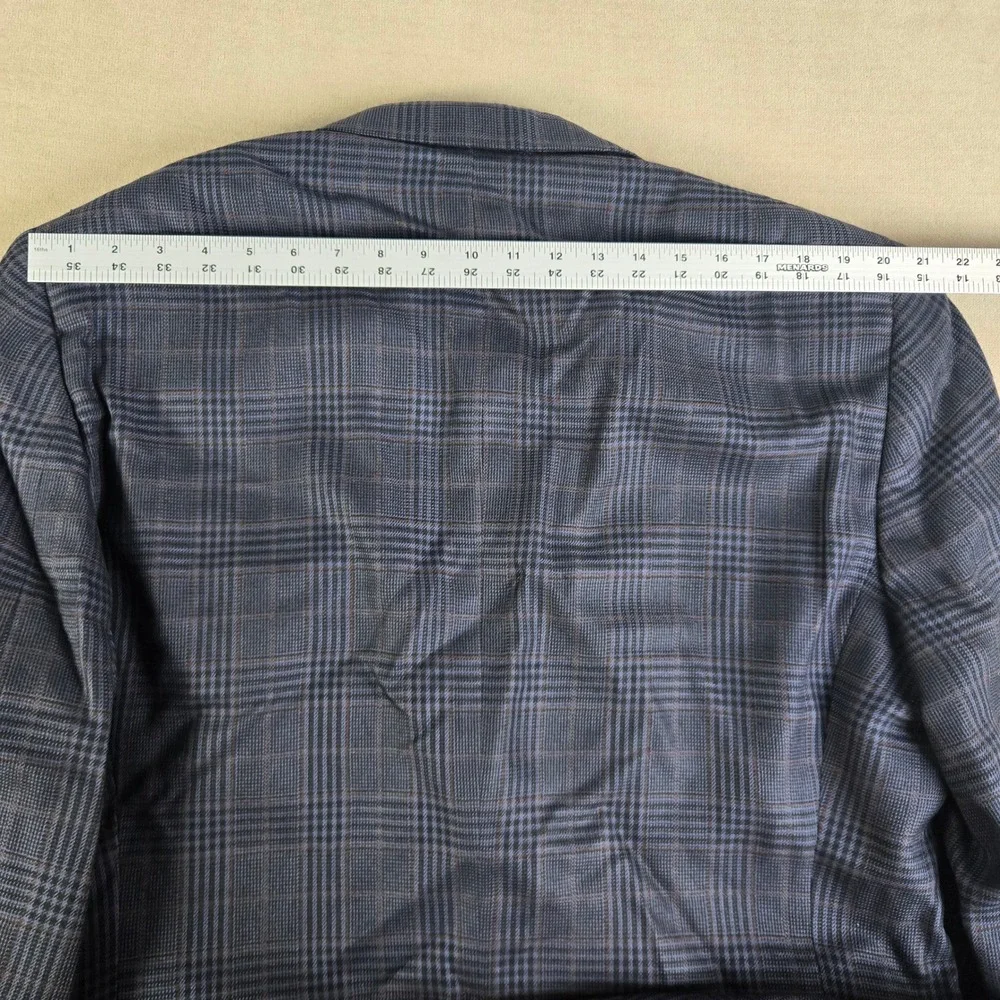 Jos A Bank Mens Plaid Blazer Sport Coat Blue Camel Hair Silk‎ Blend Two 46L